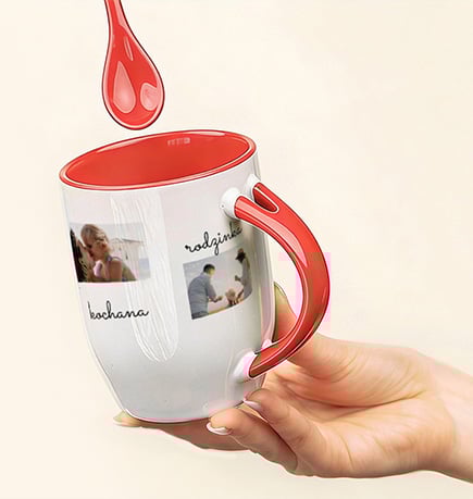 Kubek z kolorowym środkiem